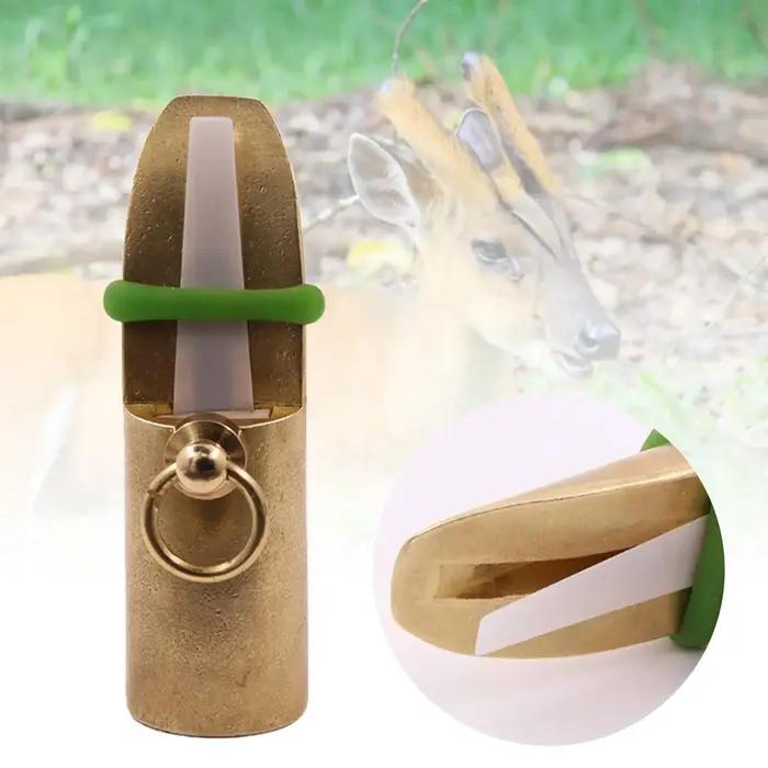 Sifflet appel cerf laiton son réaliste puissant multifonction chasse survie outdoor