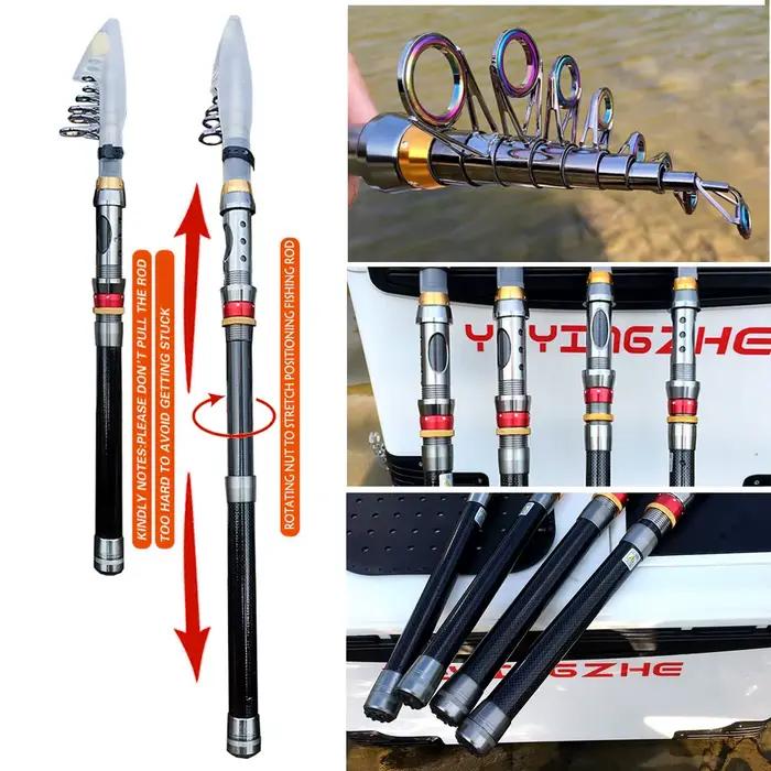Canne à pêche télescopique carbone + moulinet combo 1.8-3.6m - Résistance 3-8kg pêche chasse