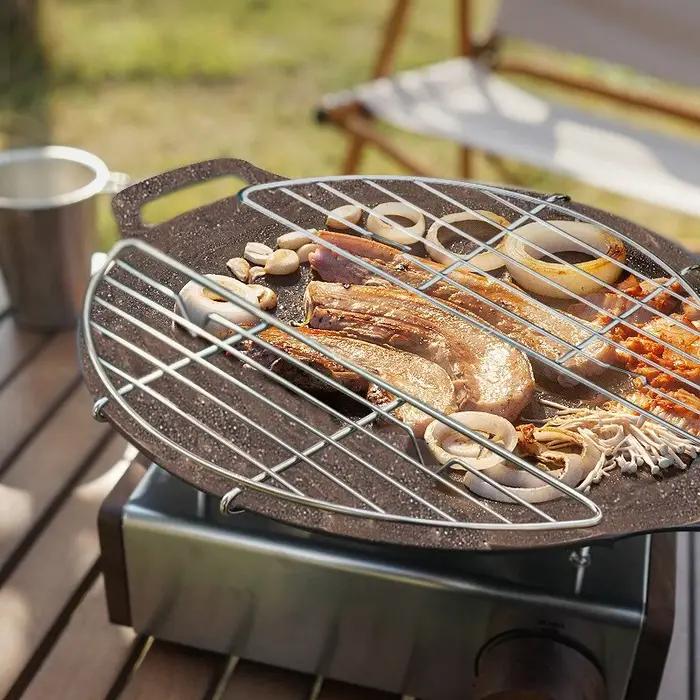 Filet de Barbecue en plein air, support à vapeur en acier inoxydable, poêle à frire pour Camping, Dr