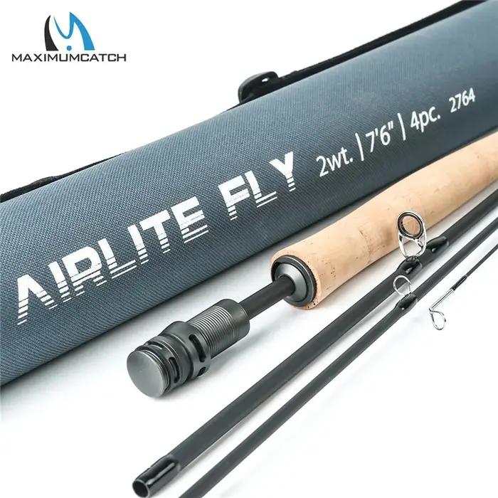 Canne à pêche à la mouche Maximumcatch Airlite en carbone graphite 7ft6 10ft 2WT 3WT pour pêcheur à la truite occasions spéciales