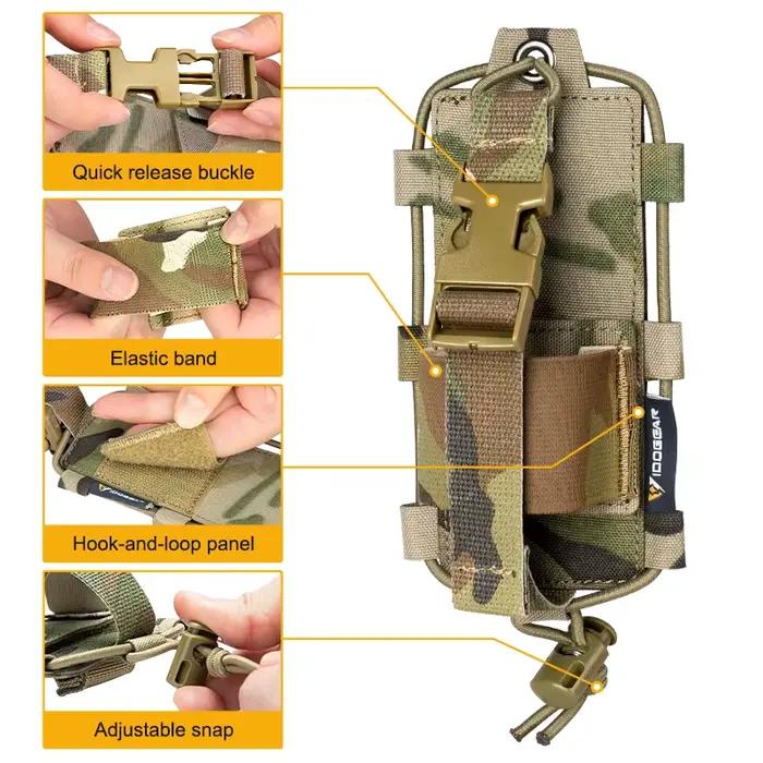 Étui radio MOLLE tactique IDOGEAR Gridlok compatible BAOFENG UV5R UV82 pour talkie-walkie de chasse