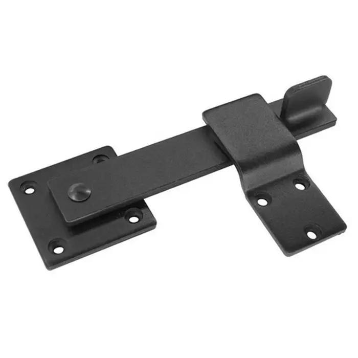 Verrou de porte double pour portail de grange, barrière de clôture, loquet rabattable robuste, protection de sécurité réversible en acier pour portail double