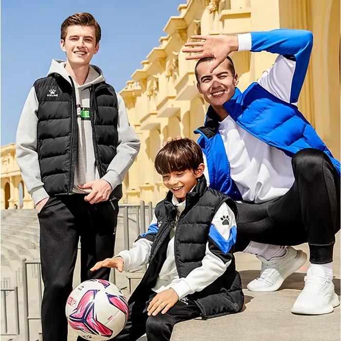 KELME hommes hiver vers le bas gilet Sport entraînement léger imperméable vêtements d'extérieur col