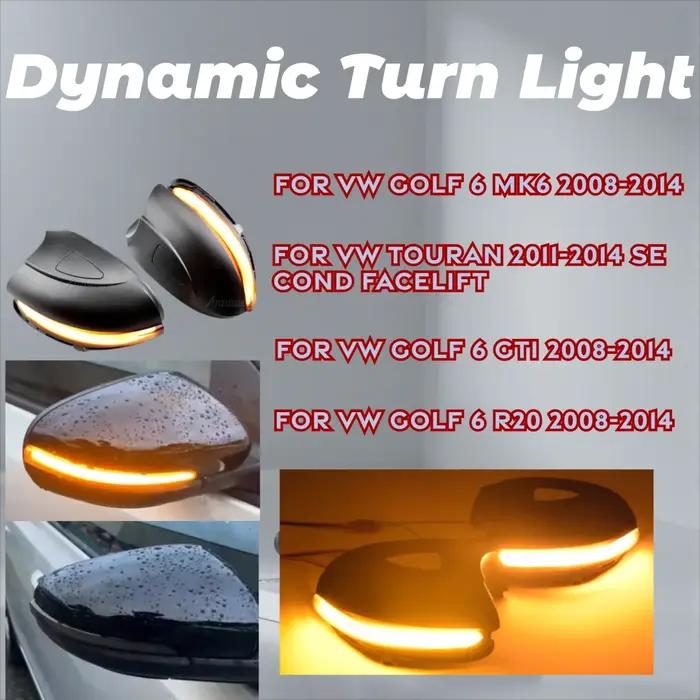 Clignotant LED pour rétroviseur latéral dynamique, voyant lumineux séquentiellement pour VW Volkswag