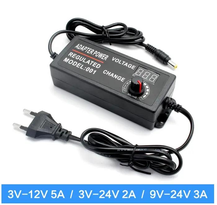 Alimentation réglable AC à DC 3V 5V 6V 9V 12V 15V 18V 24V 1A 2A 5A, adaptateur universel AC220V à 12