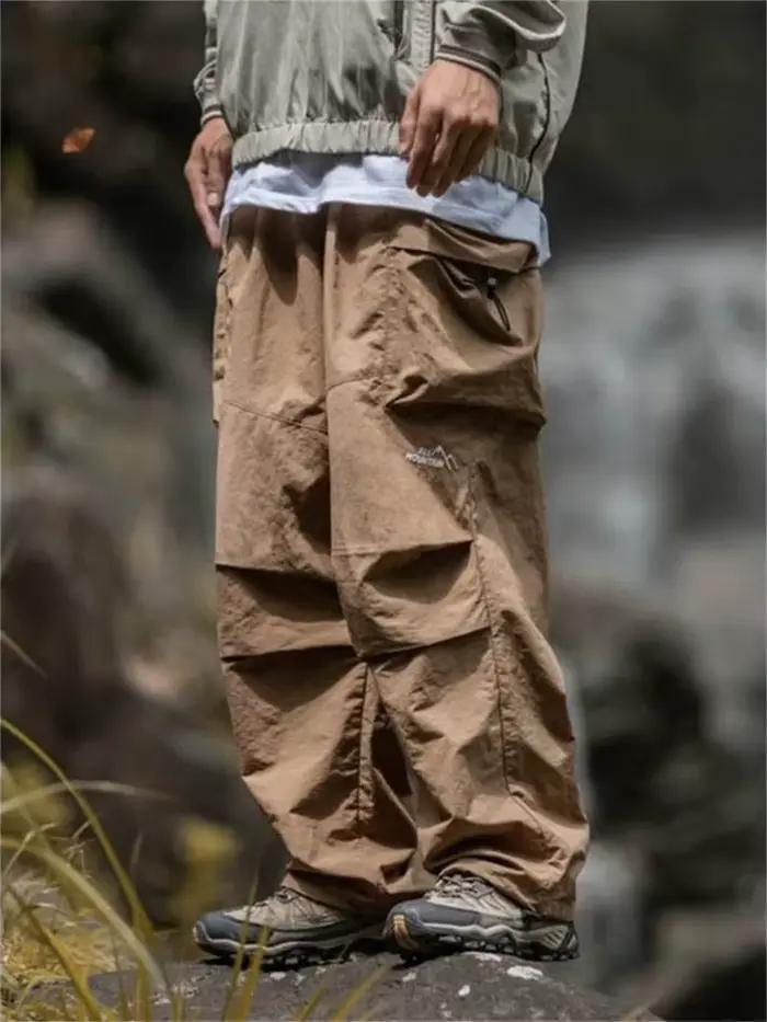 Pantalon cargo homme printemps automne imperméable montagne décontracté harajuku travail noir veste