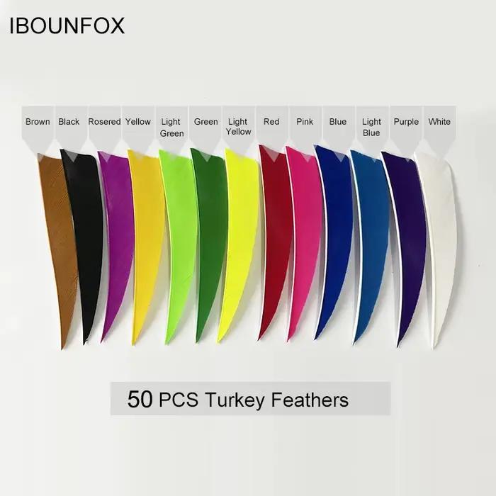 Plumes de dinde de qualité supérieure avec coupe bouclier pour chasseurs amateurs et professionnels plumes pour flèches ailes droites et gauches en 15 couleurs