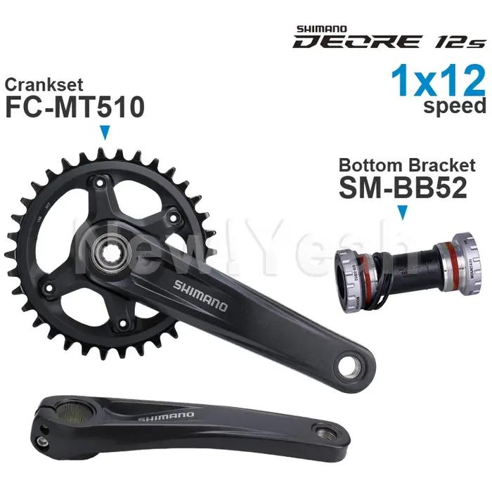 Groupe Shimano DEORE M6100 12 vitesses avec pédalier MT510 177 mm facteur Q et support inférieur SM-