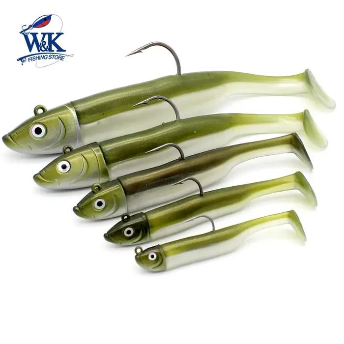 KIT d'appâts souples avec queue de pagaie 120g JIG 14.5cm, pour poisson roche, morue, Pollock, leurr