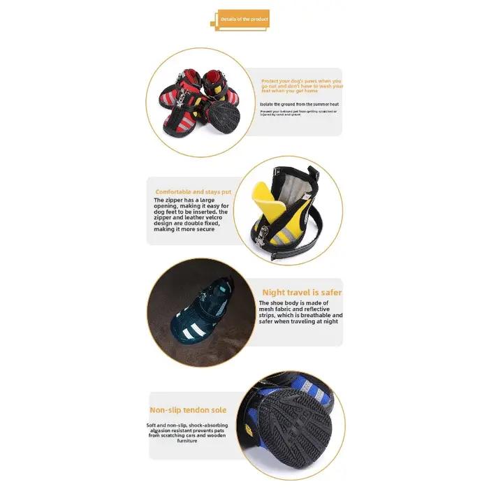 Chaussures pour chien JIAMEILE à rayures réfléchissantes