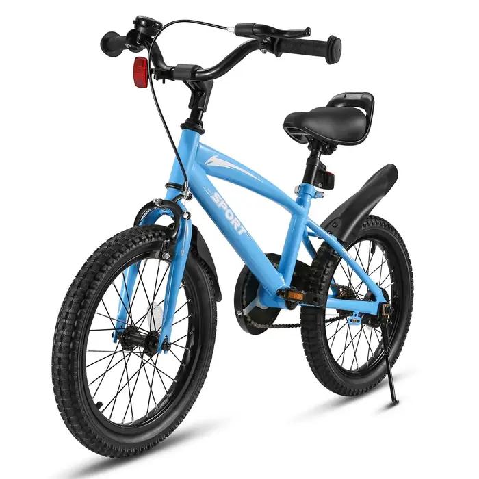 Vélo pour enfants avec roues d'entraînement et support de déclinaison, vélo pour enfants, freins à m