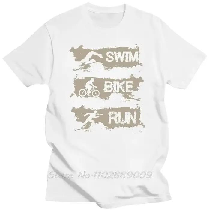 Triathlon natation vélo course Triathlète T-Shirt coton T-Shirt Streetwear cadeaux d'anniversaire Fitness T-Shirt unisexe hauts hommes vêtements