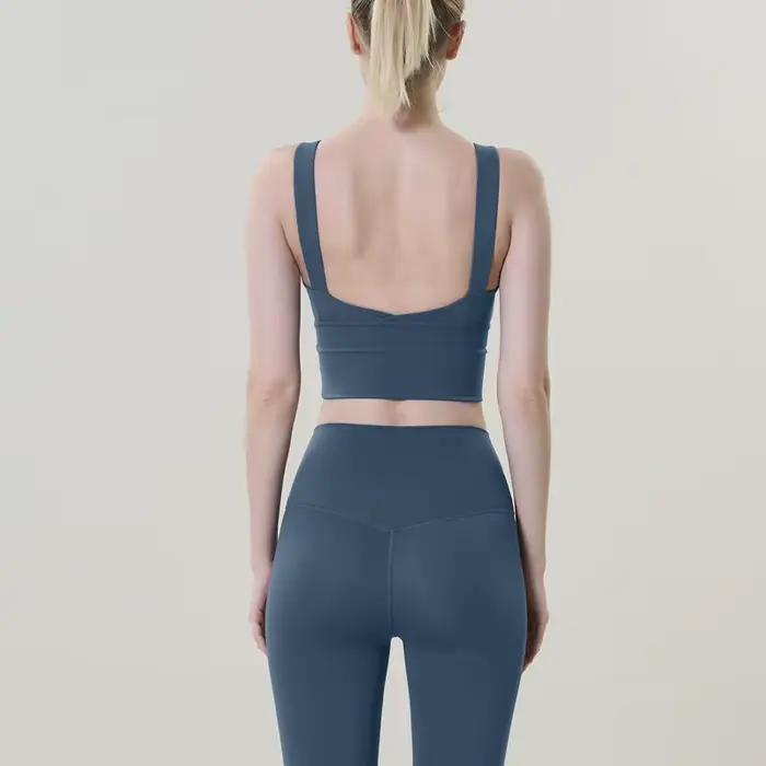 Ensemble de Yoga 2 pièces pour femmes, sport, Fitness, taille haute, pantalon rehausseur de hanches,