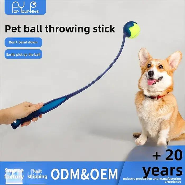 Lanceur de balles interactif pour chien d'extérieur - Jouet amusant pour le jeu de rapport, conception hygiénique anti-bave, prise en main confortable et antidérapante, compatible avec les balles de tennis standard, pour chiens de toutes tailles et races, idéal pour parcs, plages et jardins