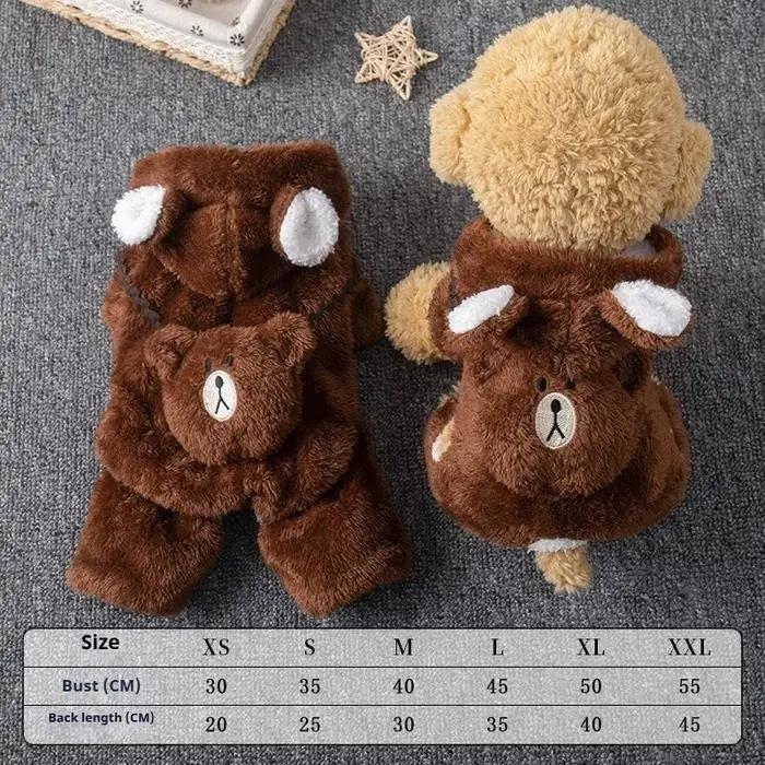 Vêtements pour chiens hiver automne chaud quatre pattes doublé polaire épaissi tenues pour chats doré dégradé Ragdoll