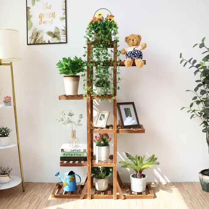Présentoir à Plantes en Bois à 6 Niveaux