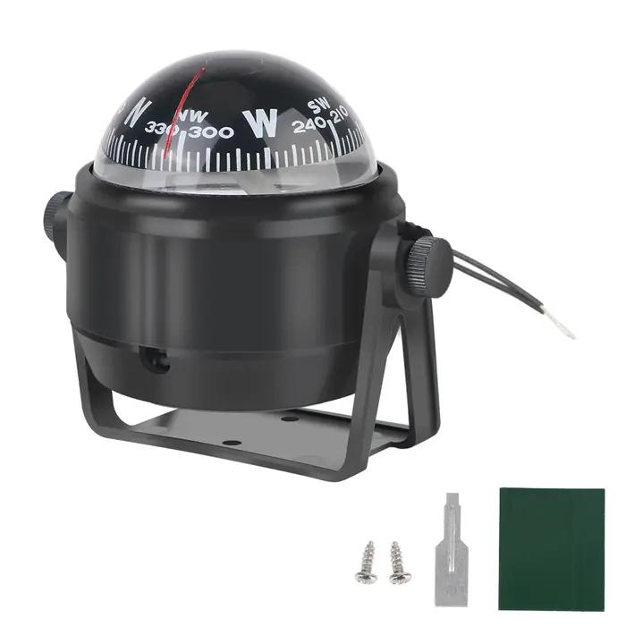Boussole nautique étanche avec lumière LED électronique, positionnement de navigation, LC550, bateau, rotation à 360 °, 12V