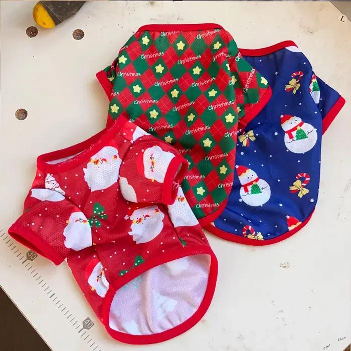 T-shirts de noël pour chiens, pour petits et moyens chats, cadeau de noël, fournitures pour animaux de compagnie, vêtements d'extérieur