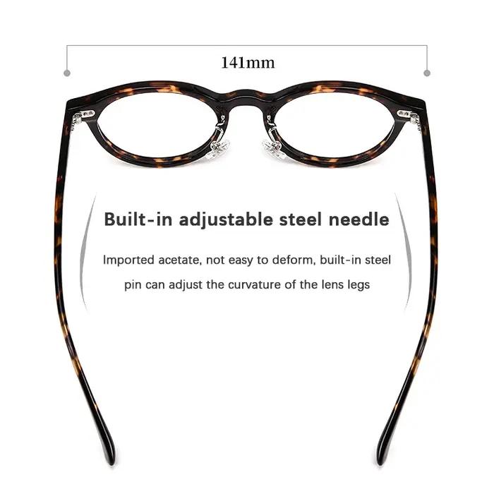 Monture de lunettes vintage ronde en acétate pour hommes et femmes, style décontracté professionnel,