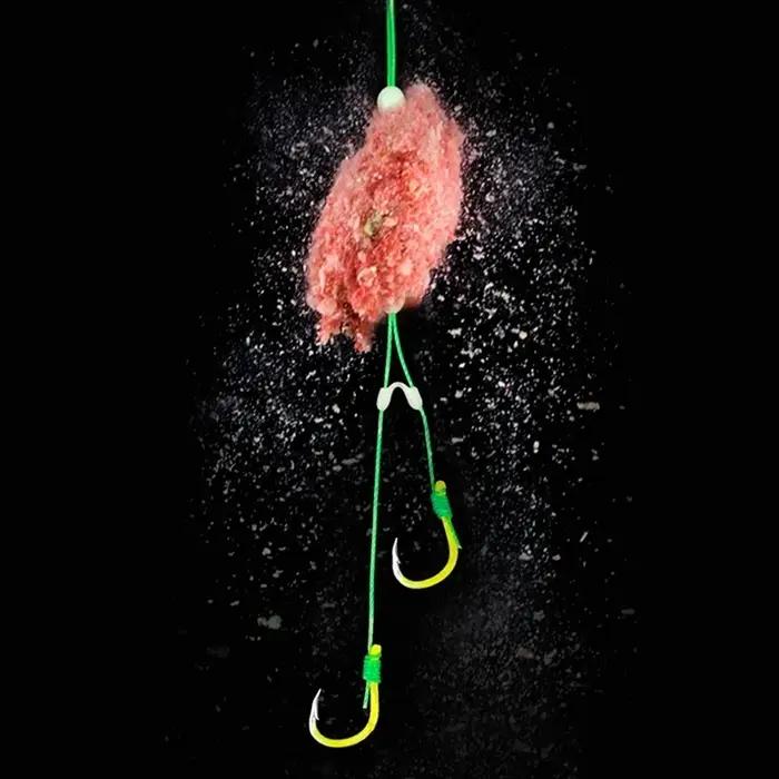 5 pièces/ensemble Double crochet ligne de pêche en acier inoxydable barbelé carpe crochets appât man