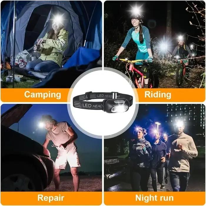 Mini lampe frontale forte lumière Led pêche de nuit puissante torche lampe frontale en plein air éta