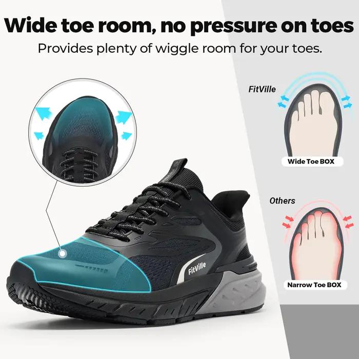 Chaussures de marche Fittington confortables et larges pour hommes, chaussures de sport antidérapant