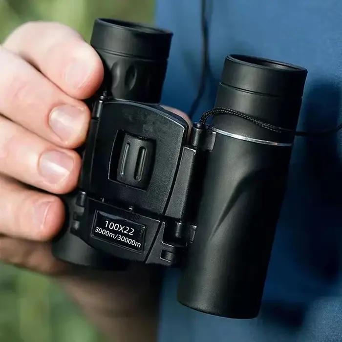 Jumelles compactes 100x22 HD pour chasse - Grossissement maximal portable pour observations précises