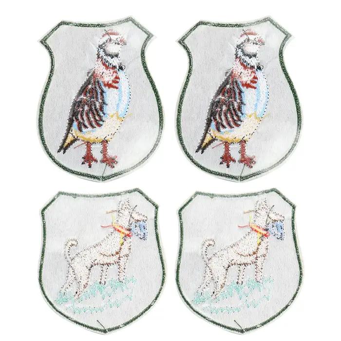 Muy Bien 2 pièces chien de chasse Patch tactique Animal oiseau Badge broderie Applique repassage vêtements autocollant fournitures de couture