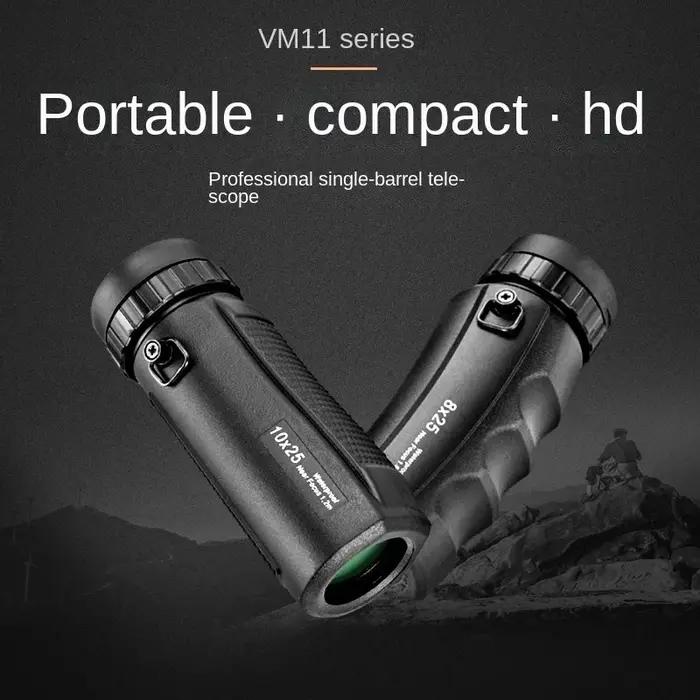 Monoculaire compact 8x25/10x25 HD étanche IPX7 - Parfait pour randonnée, tourisme et observation discrète
