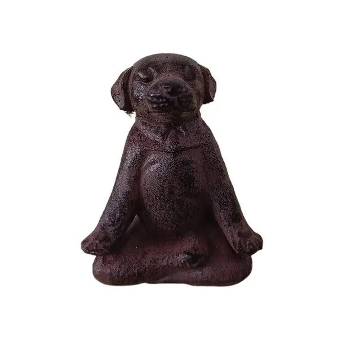 Statue de chien en résine pour yoga et méditation
