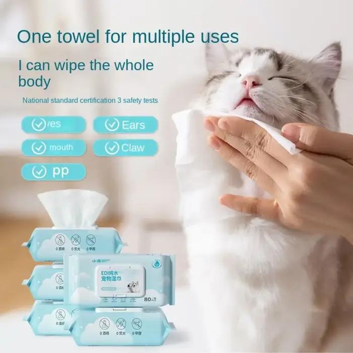 Lingettes pour animaux de compagnie pour essuyer les yeux et les oreilles