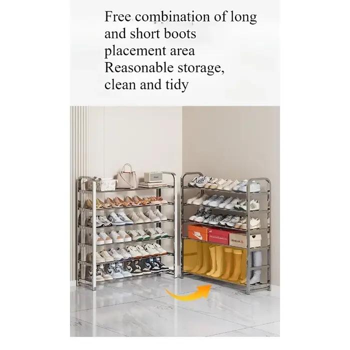 Étagère à chaussures en acier inoxydable épaissi, couloir familial, dortoir étudiant, chambre locati
