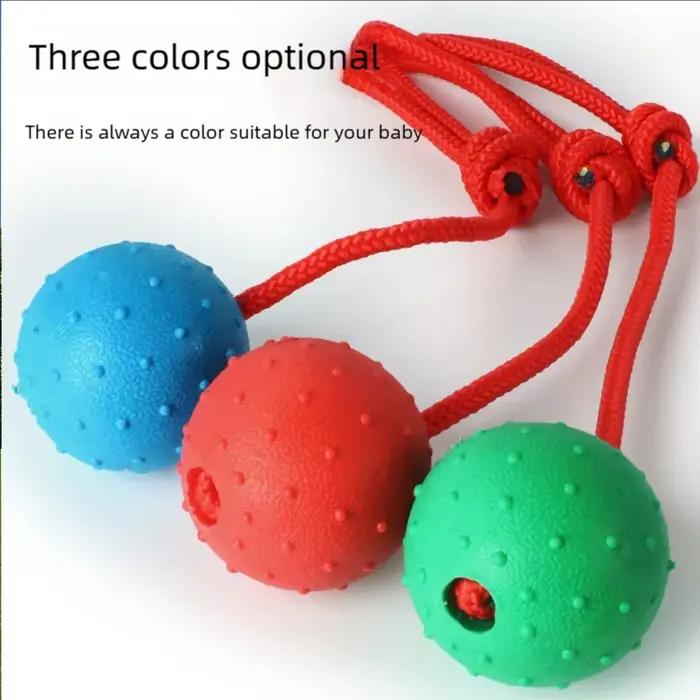 Balle sur corde pour chien, jouet résistant aux morsures, balle interactive pour chien avec corde, lanceurs de balle d'entraînement, jouet à mâcher grinçant pour