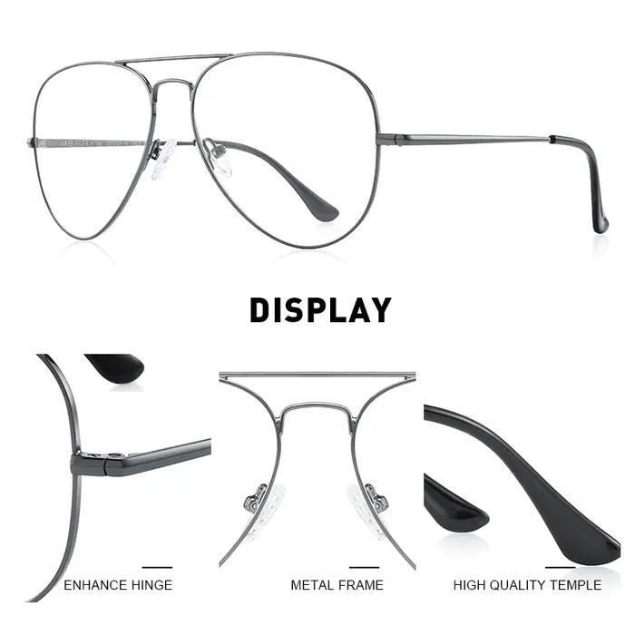 MERRYS DESIGN hommes classique pilote lunettes cadre femmes mode myopie Prescription lunettes montur