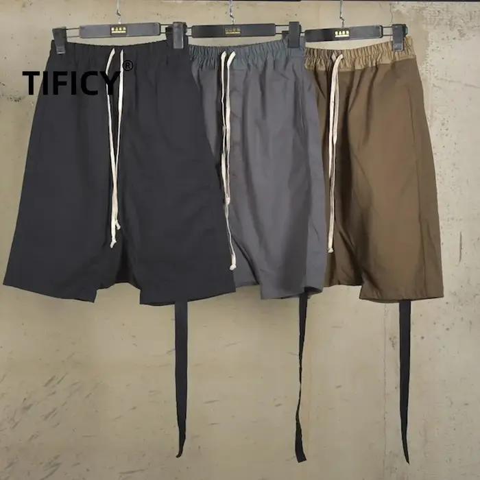 Coton Shorts hommes haute rue foncé classique tricoté mince été Haren entrejambe pantalon jeunesse mode tendance