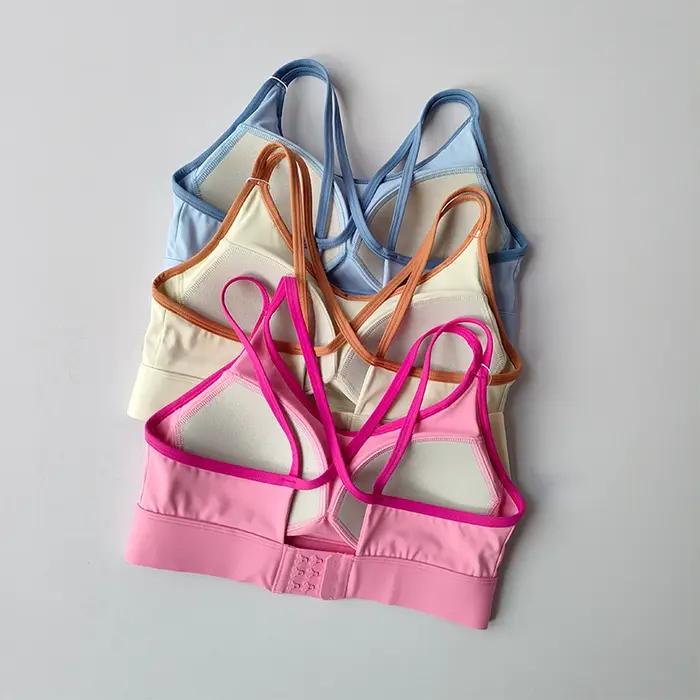 Femmes Sport soutien-gorge haut Push Up Fitness fixe avec coussinet Yoga soutien-gorge sous-vêtement