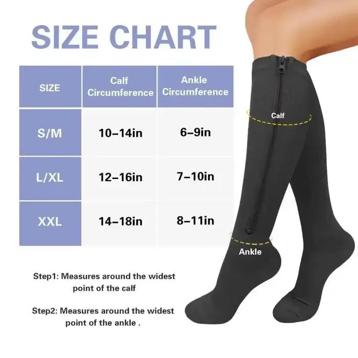 Chaussettes de compression à fermeture éclair 2025 - Soulagement des douleurs Hommes Femmes Chasse