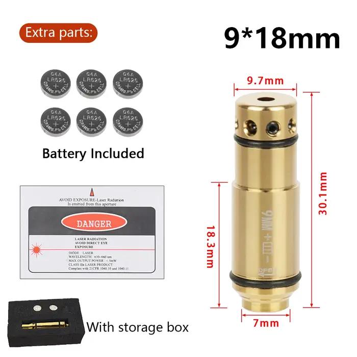 Cartouche d'entraînement Laser rouge tactique 9mm 7.62*39 380ACP 40S & W.223Rem 45ACP, 44mag 9x19mm