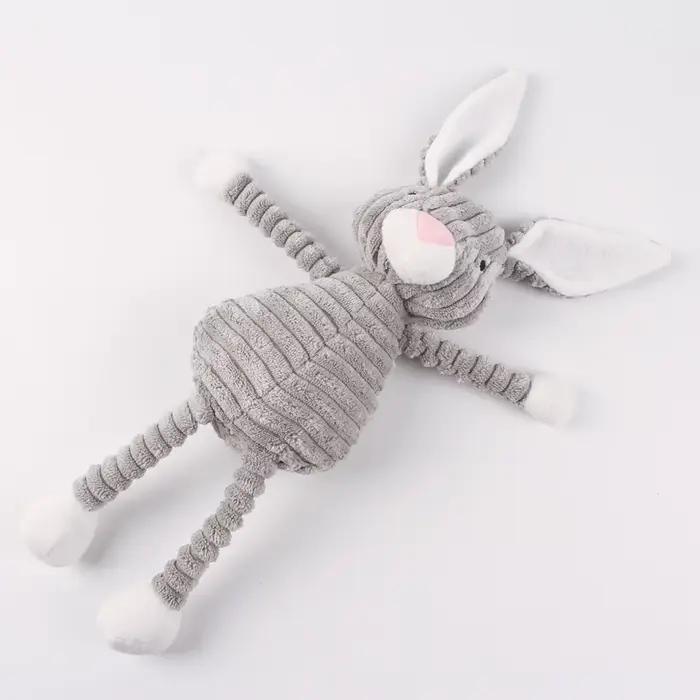 Lapin mignon en peluche gris pour petit chien