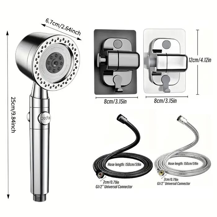 Douchette Main 5 Modes Spray Économie Eau ABS Spa Portable Grand Débit Filtre Salle de Bain Robinet Douche