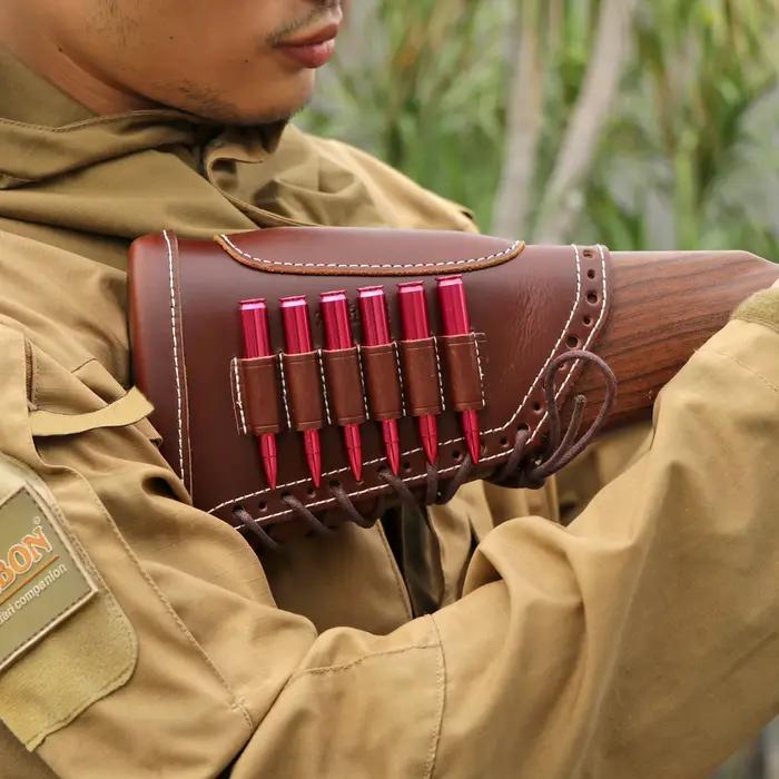 Tourbon-Juste de crosse de fusil de chasse en cuir souple