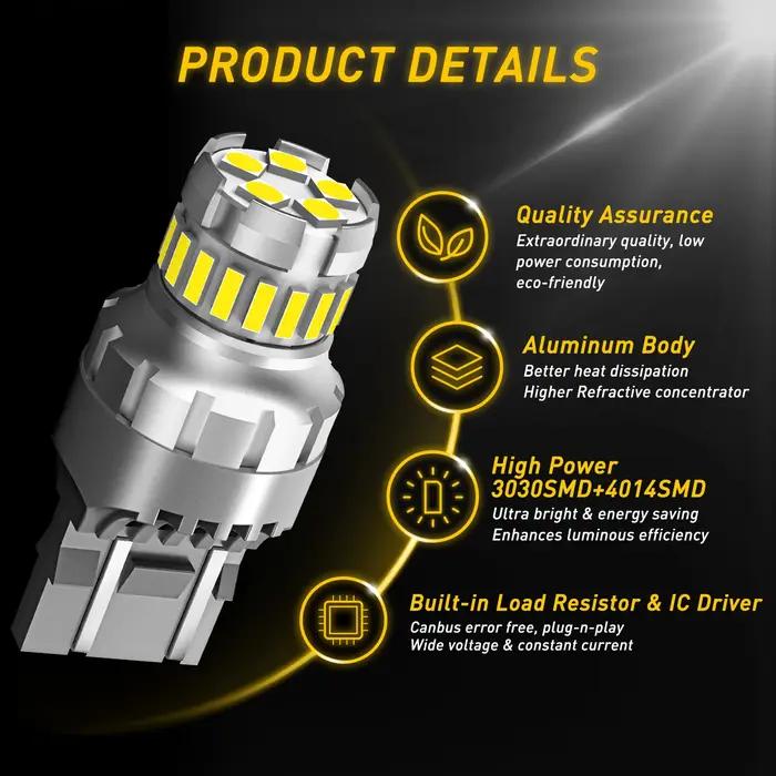 AUXITO 2 pièces T20 LED Canbus 7443 W21/5W 7440 W21W LED ampoule 6500K blanc voiture Position de sta