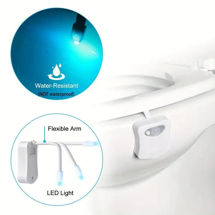 Veilleuse LED pour cuvette de toilette avec capteur de mouvement PIR, alimentée par batterie, 7 coul