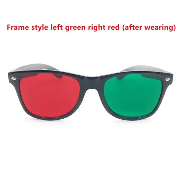Lunettes 3D correction vision amblyopie entraînement adolescents - Cadre noir bleu vert montagne