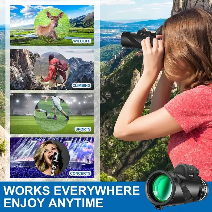 Monoculaire zoom puissant HD 5000M pliable vision nocturne basse pour chasse camping randonnée