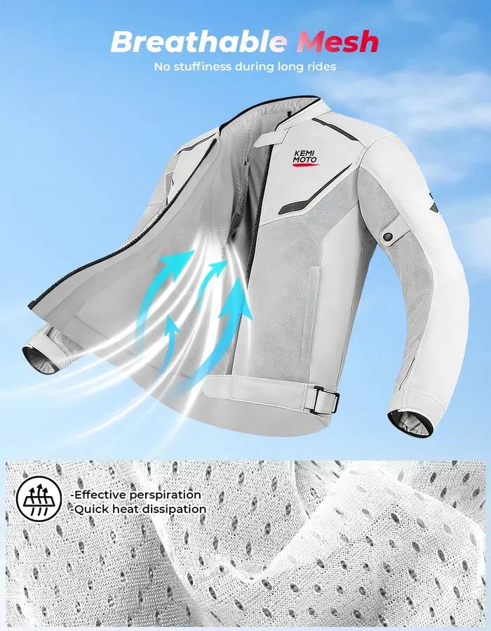 Veste de moto respirante pour hommes printemps ete protections certifiees CE maille souple cyclisme motocross tenue tout terrain