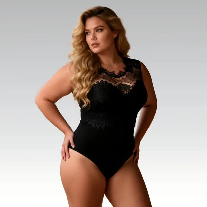 Body en dentelle grande taille pour femmes
