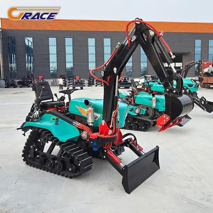 Mini Tracteur sur Chenilles 5 en 1 Polyvalent pour Fermes Travaux Agricoles Occasions Spéciales