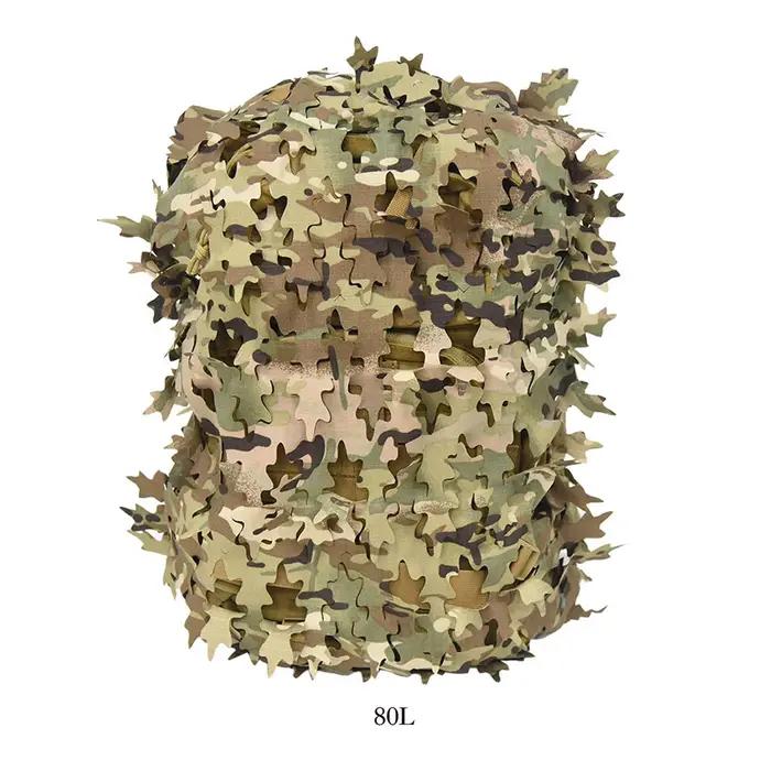 Filet camouflage 3D feuilles bionique pour sac à dos chasse 60L 80L parachutiste