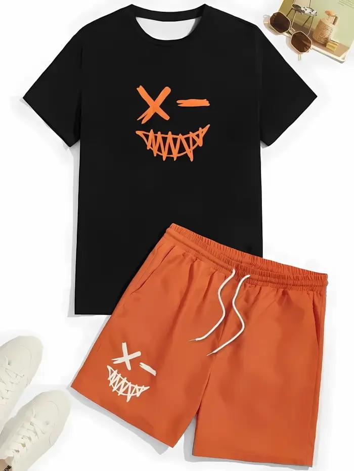 Ensemble T-shirt + short à la mode imprimé en 3D pour hommes